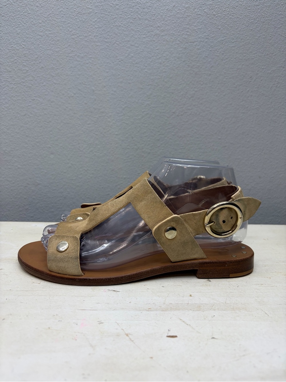 Frye Brown Suede Halle Rivet Slingback Sandals Size 7
